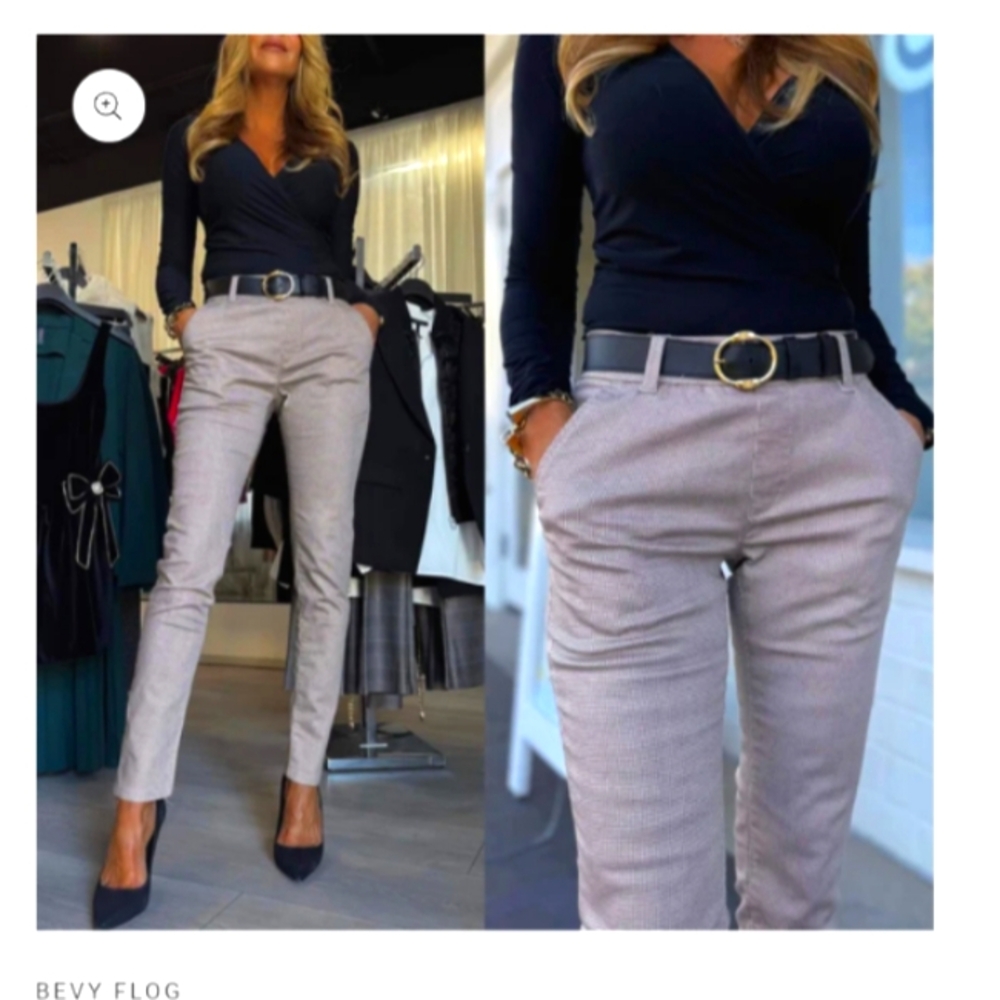 BEVY FLOG NWT Beige Herringbone Shely sz 30